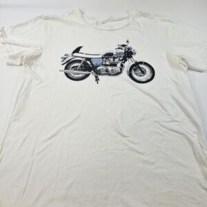 Modern Amusement T-SHIRT Mens XL  White Short Sleeve Triumph Motorcycle
